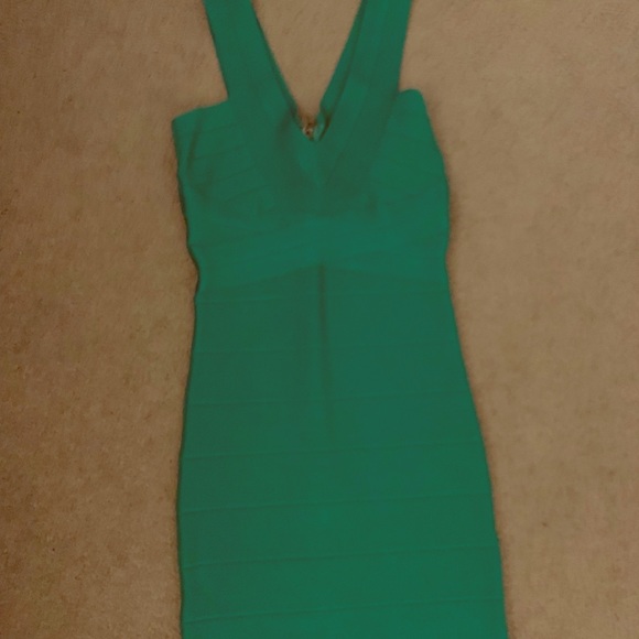 bebe Dresses & Skirts - Emerald green bandage dress bebe Dresses & Skirts - Emerald green bandage dress